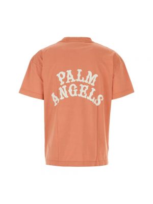 Koszulka bawełniana Palm Angels różowa