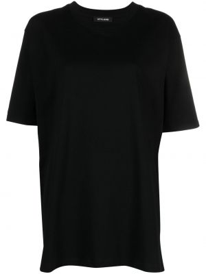 Oversize памучна тениска Styland черно