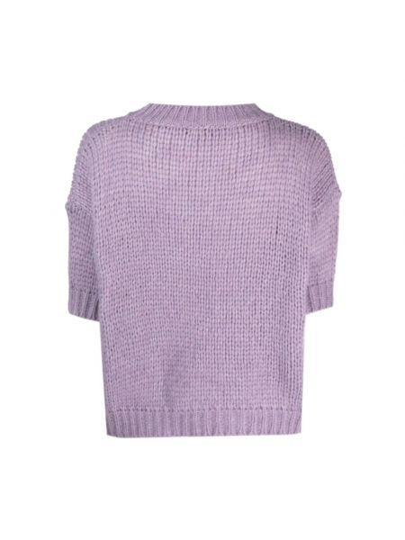 Jersey de tela jersey de cuello redondo Roberto Collina violeta