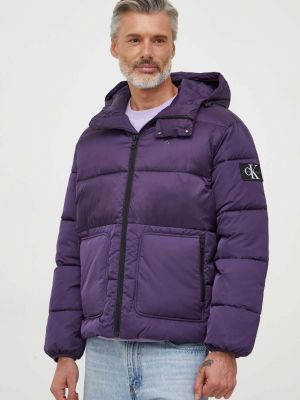 Oversized téli kabát Calvin Klein Jeans lila