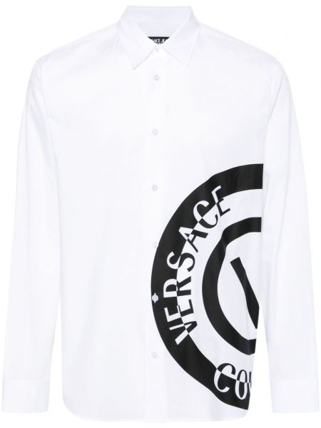 Памучна дънкова риза с принт Versace Jeans Couture