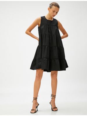Pamučna mini haljina bez rukava Koton crna