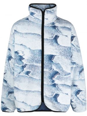 Bomber bunda na zips s potlačou s abstraktným vzorom Bonsai