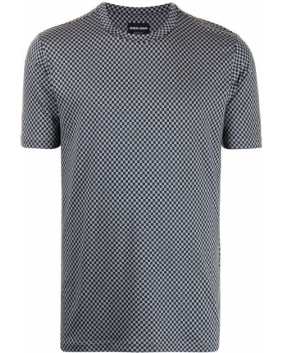 Camisa a cuadros con estampado Giorgio Armani negro