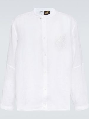 Lněná košile Loewe bílá