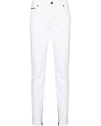 Skinny fit džínsy na zips Tom Ford biela