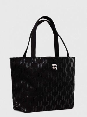 Shopperka bawełniana Karl Lagerfeld czarna