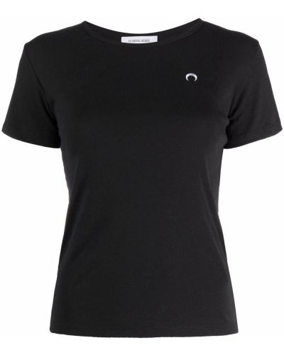 Camiseta con bordado Marine Serre negro