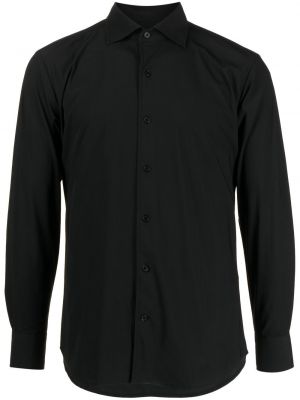 Košeľa na gombíky Man On The Boon. čierna