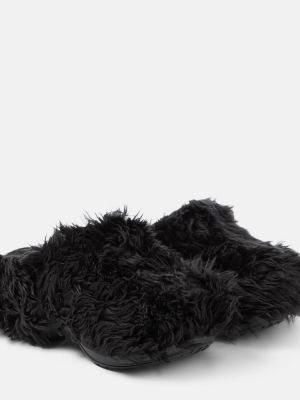 Slides di pelliccia Balenciaga nero