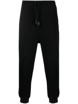 Haftowane spodnie sportowe bawełniane Loewe czarne
