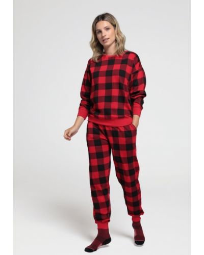 Piżama z printem Mountain Warehouse, czerwony
