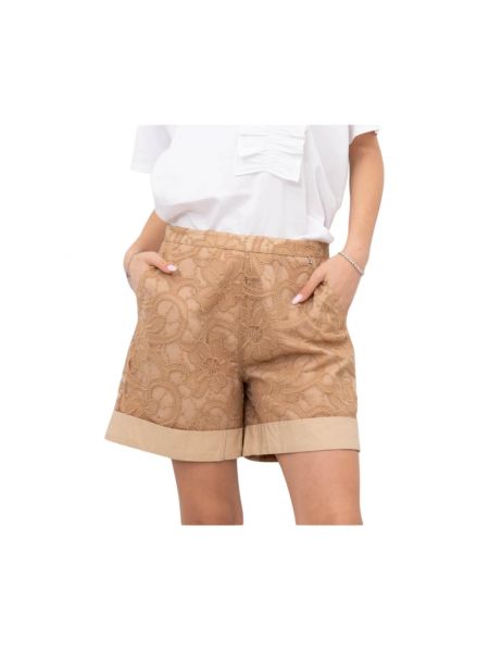 Spitzen shorts mit spitzer schuhkappe Twinset beige