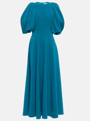 Modré plisované midi šaty Roksanda