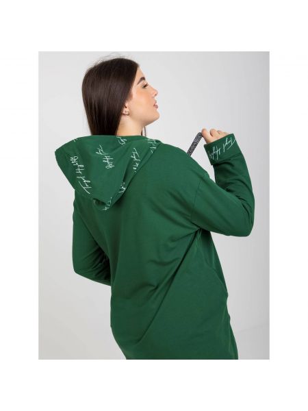 Cipzáras kapucnis melegítő felső Fashionhunters zöld