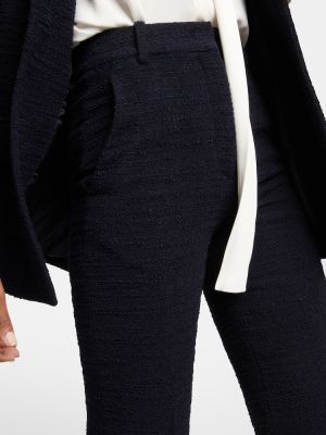 Tweed gyapjú egyenes szárú nadrág Valentino kék
