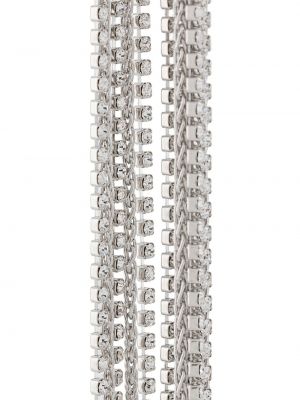 Křišťálové drapované náušnice Philipp Plein stříbrné