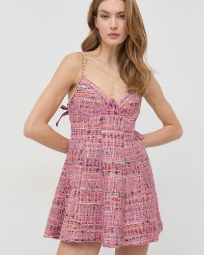 Mini šaty z polyesteru For Love & Lemons - růžová
