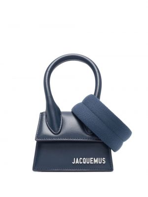 Кожени чанта през рамо Jacquemus синьо