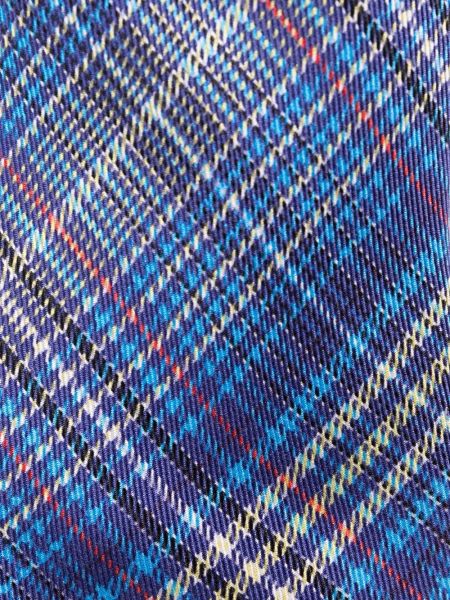 Corbata de seda a cuadros con estampado Etro azul