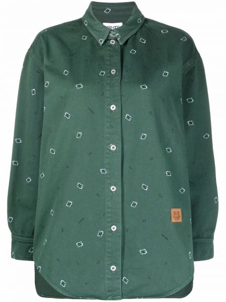 Krekls ar apdruku ar lāsīšu rakstu Kenzo zaļš