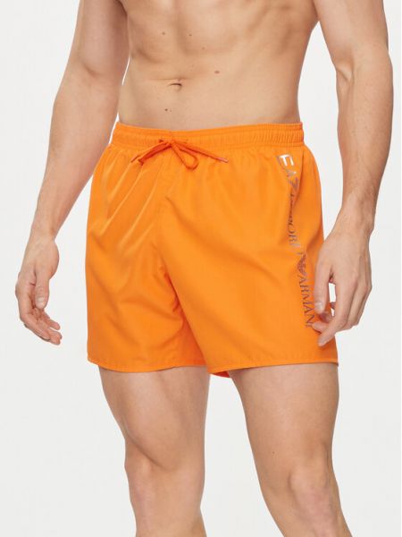 Pantaloni scurți Ea7 Emporio Armani portocaliu
