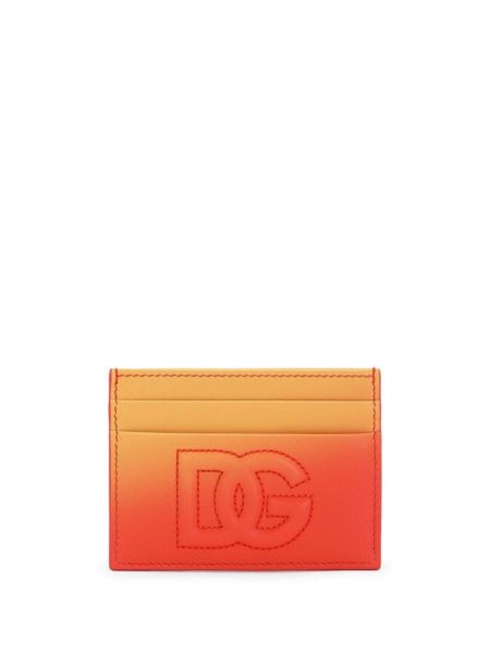 Kožená peněženka Dolce & Gabbana oranžová