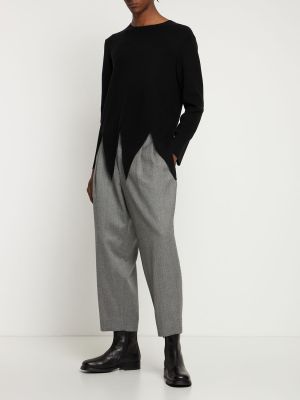 Asimetrični volneni pulover Comme Des Garçons črna