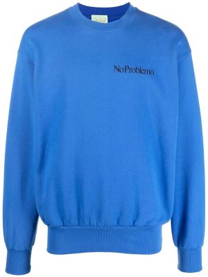 Sweatshirt mit print mit rundem ausschnitt Aries blau