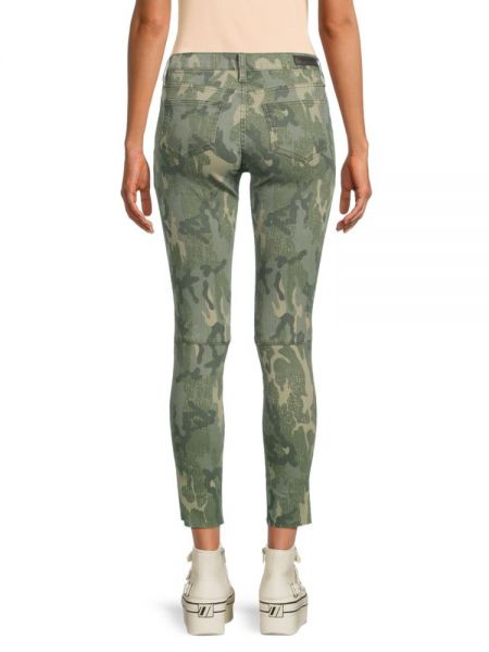 Камуфляжные джинсы скинни с высокой талией с принтом Etienne Marcel зеленые