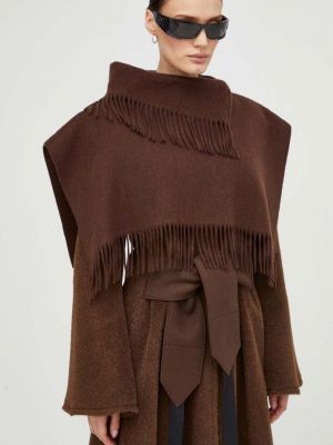 Однотонний вовняний шарф By Malene Birger коричневий