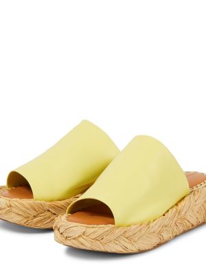 Kožené sandále Clergerie žltá