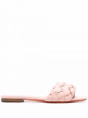 Sandale din piele împletite Santoni roz