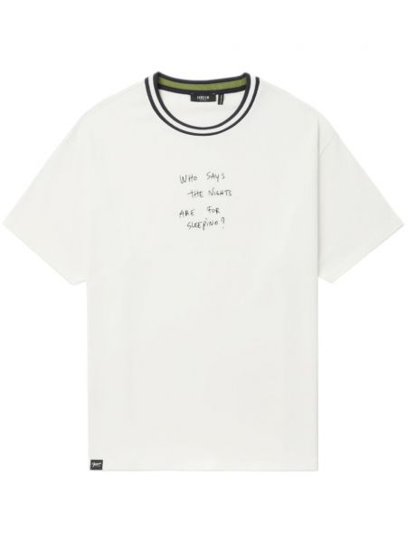 Bombažna majica s potiskom Five Cm bela
