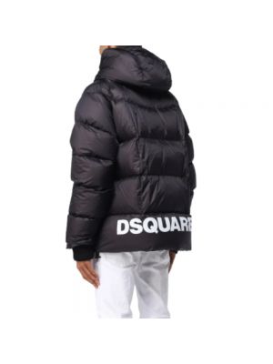 Pikowana kurtka puchowa z kapturem Dsquared2 czarna
