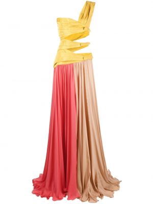 Jedwabna sukienka wieczorowa drapowana Roberto Cavalli