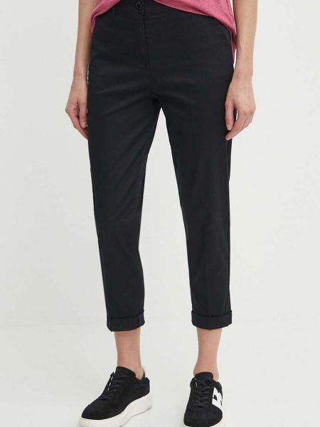 Czarne spodnie z wysoką talią Sisley