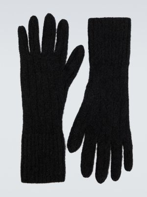 Вълнени ръкавици от алпака вълна Dries Van Noten черно