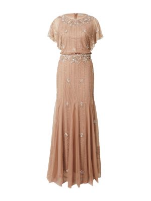 Nėriniuotas vakarinė suknelė su karoliukais Lace & Beads sidabrinė