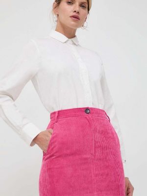 Mini spódniczka sztruksowa Patrizia Pepe różowa