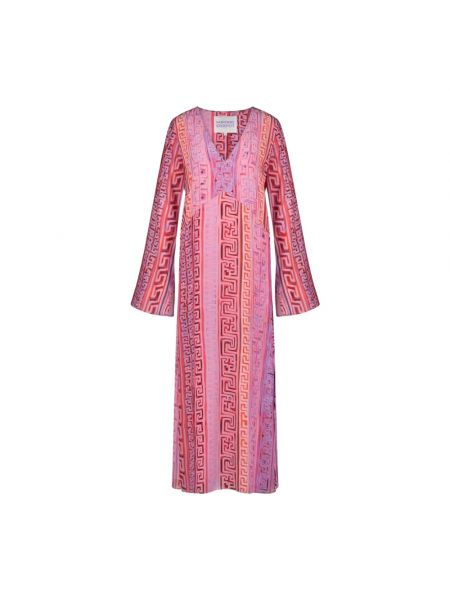 Prosta sukienka z dekoltem w serek Fabienne Chapot różowy