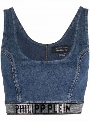 Tank top Philipp Plein niebieski