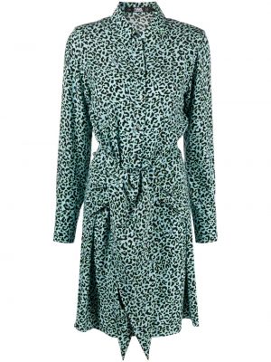 Robe chemise à imprimé à imprimé léopard Karl Lagerfeld bleu