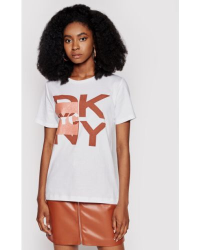 Gyapjú póló Dkny - fehér