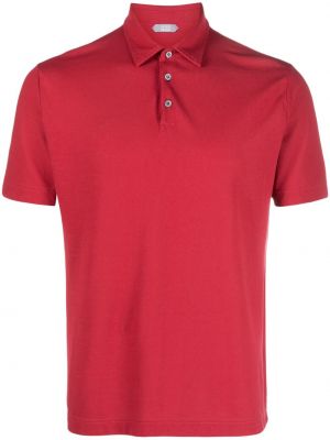 Polo en coton avec manches courtes Zanone rouge