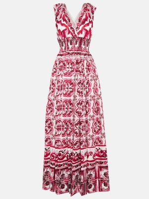 Pamut hosszú ruha nyomtatás Dolce&gabbana rózsaszín
