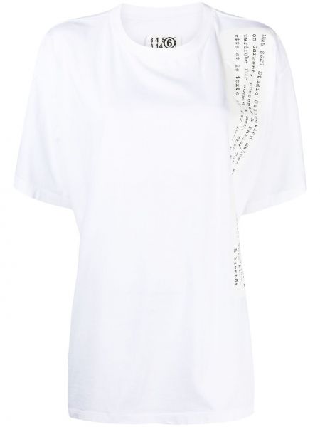 Camiseta con estampado Mm6 Maison Margiela blanco