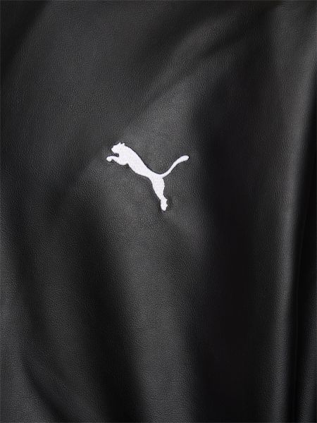 Usnjena jakna iz umetnega usnja Puma črna