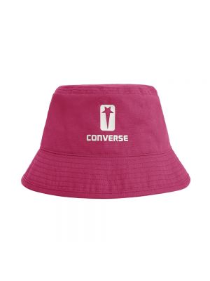 Różowa czapka bawełniana z nadrukiem Rick Owens