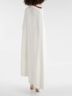 Асиметрична копринена миди рокля Valentino бяло